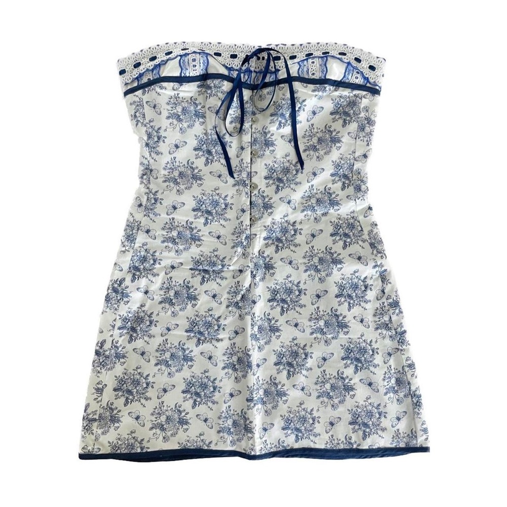 With Jéan Women's Blue and White Dress